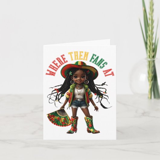 ザグラウンドブラックガール女性のカーボーイのブーツ カード (正面)