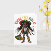 ザグラウンドブラックガール女性のカーボーイのブーツ カード (黄色い花)