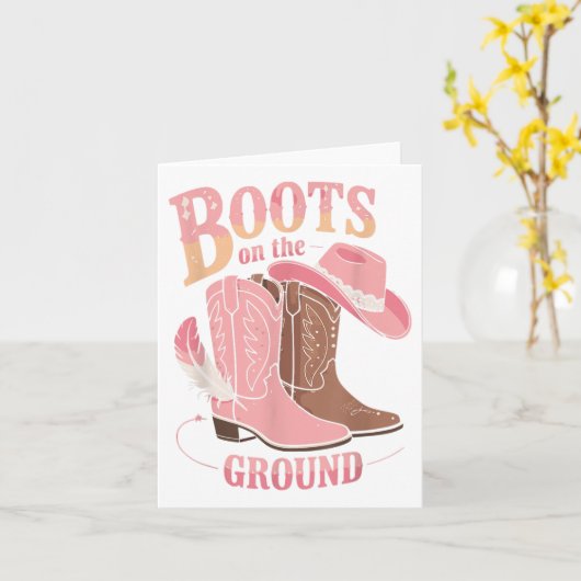 ザグラウンドブラック女性のカーボーイウェスタン カード (黄色い花)