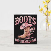 ザグラウンドブラック女性のカーボーイウェスタン カード (黄色い花)