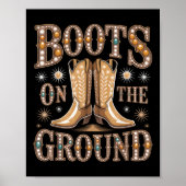 ザグラウンドブラック女性のカーボーイウェスタン ポスター (正面)