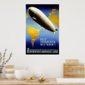 ザグラフツェッペリンラインヴィンテージ旅行ポスター ポスター (キッチン)