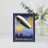 ザグラフツェッペリンラインヴィンテージ旅行ポスター ポストカード (スタンド正面)