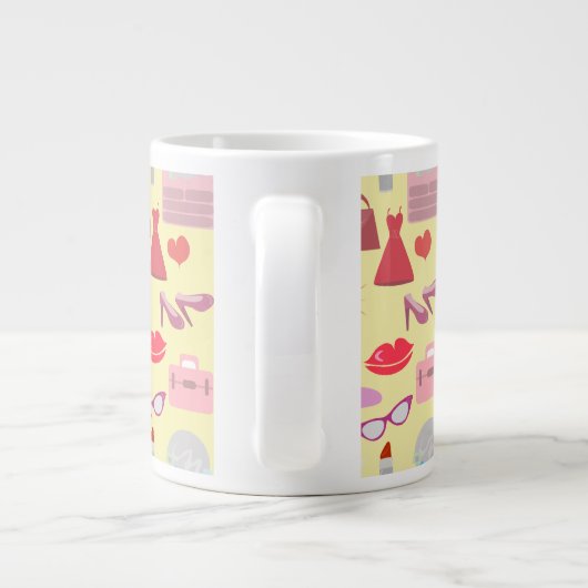 ザグラムライフおもしろいレトロファッションスタイル ジャンボコーヒーマグカップ (裏面)