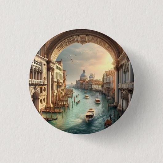 ザグランドカナルインヴェネツィアイタリア 缶バッジ (正面)