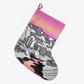 ザグランドキャニオン幾何学風景 ラージクリスマスストッキング (正面 (吊り時))