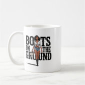 ザグランドブラック女性のカーボーイメラニン女性 コーヒーマグカップ (左)