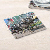 ザグランドホテル – ミシガン州マッキナックアイランド スクエアペーパーコースター (アングル)