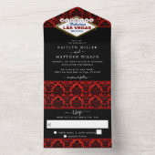 ザグリッターダマスクラスベガス結婚ズコレクション オールインワン招待状 (内側)