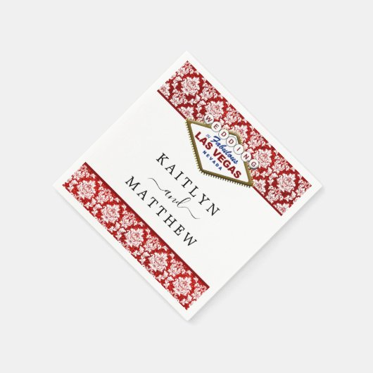 ザグリッターダマスクラスベガス結婚ズコレクション スタンダードカクテルナプキン (角)