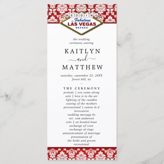 ザグリッターダマスクラスベガス結婚ズコレクション プログラム (正面)