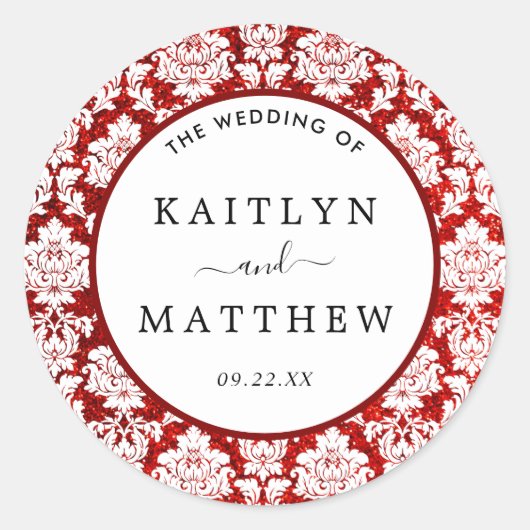 ザグリッターダマスクラスベガス結婚ズコレクション ラウンドシール (正面)