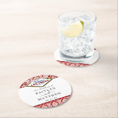 ザグリッターダマスクラスベガス結婚ズコレクション ラウンドペーパーコースター (インサイチュ)