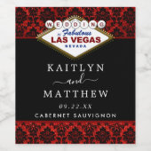 ザグリッターダマスクラスベガス結婚ズコレクション ワインラベル (シングルラベル)