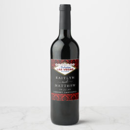 ザグリッターダマスクラスベガス結婚ズコレクション ワインラベル