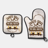 ザグリルマスターパパのBBQ父のデイキッチン 鍋つかみ&鍋敷きセット (正面)
