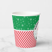 ザグリンチレッド&グリーンスノーフレーク誕生日 紙コップ (正面)
