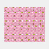 ザグリンチ&シンディ – ルーピンクハートパターン フリースブランケット (正面(横))