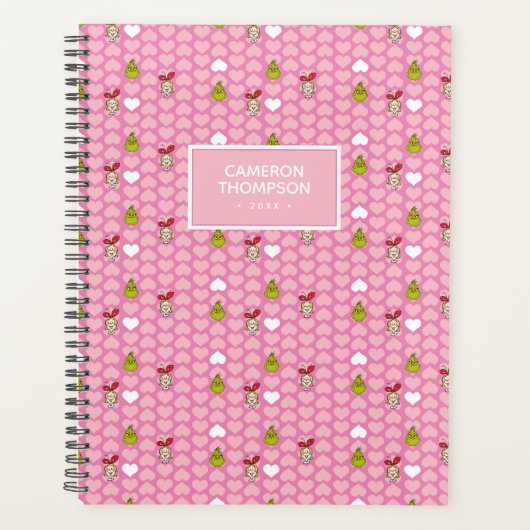 ザグリンチ&シンディ – ルーピンクハートパターン プランナー手帳 (正面)