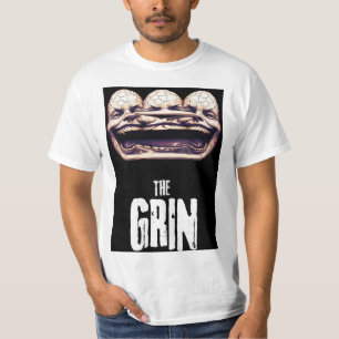 ザグリン – 不気味数々の顔スマイルイラストレーション Tシャツ