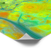 ザグリーンアース – ティール(緑がかった色)&金ゴールドタイド ポスター (角)