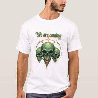 ザグリーンキングスカルと宝石のついた王冠 Tシャツ