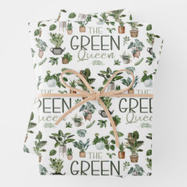 ザグリーンクイーントロピカルハウスプラントラバー ラッピングペーパーシート