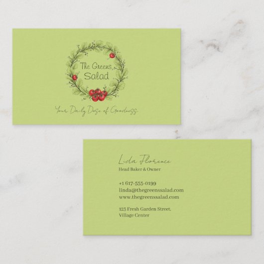 ザグリーンズサラダ 名刺 (正面/裏面)