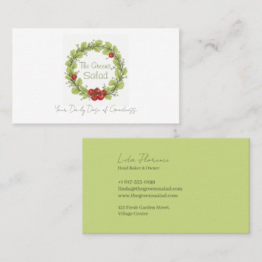 ザグリーンズサラダ 名刺 (正面/裏面)