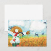 ザグリーンハートかかしとスワローズイラストレーション サンキューカード (正面/裏面)