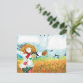 ザグリーンハートかかしとスワローズイラストレーション ポストカード (スタンド正面)