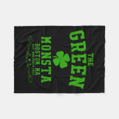 ザグリーンモンスタクリックSt patricks dayボストン名 フリースブランケット (正面(横))