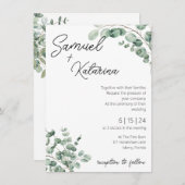 ザグリーンリー結婚式招待状と詳細 セーブザデート (正面/裏面)