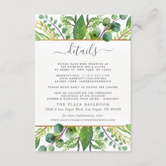 ザグリーンリー&金ゴールド結婚ズコレクション詳細 エンクロージャーカード (正面)