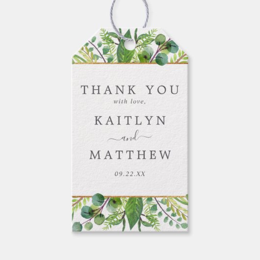 ザグリーンリー&金ゴールド結婚ズコレクション ギフトタグ (正面)