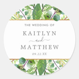 ザグリーンリー&金ゴールド結婚ズコレクション ラウンドシール