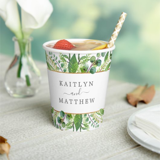 ザグリーンリー&金ゴールド結婚ズコレクション 紙コップ (インサイチュ)