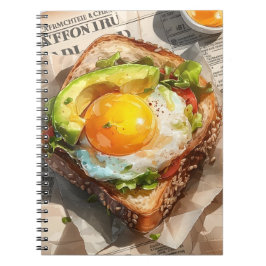 ザグルメオープン顔：様式化された朝食 ノートブック