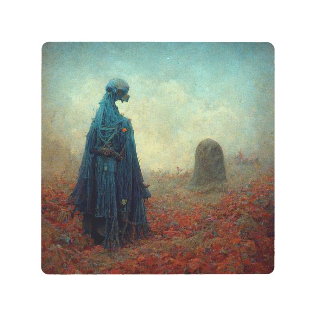 ザグレイブサーレアルSci-Fiファンタジーエイリアン メタルプリント (正面)