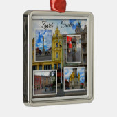ザグレブの古い町の写真のコラージュ メタルオーナメント (右)