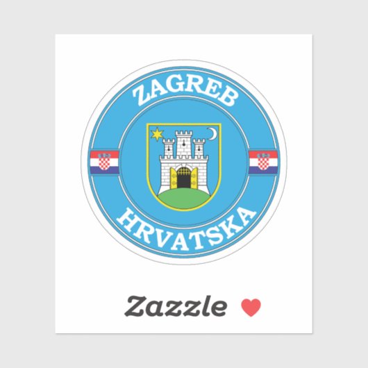 ザグレブクロアチアサークルエンブレム シール (シート)