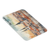 ザグレブクロアチアシティシルエットウォーターカラー マグネット (右側)