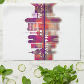 ザグレブクロアチアスカイライン キッチンタオル (折り畳み)