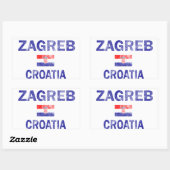 ザグレブクロアチアデザイン 長方形シール (シート)