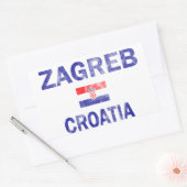 ザグレブクロアチアデザイン 長方形シール (封筒)