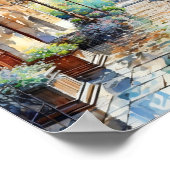 ザグレブクロアチアトラベルウォーターカラーアートプリント ポスター (角)