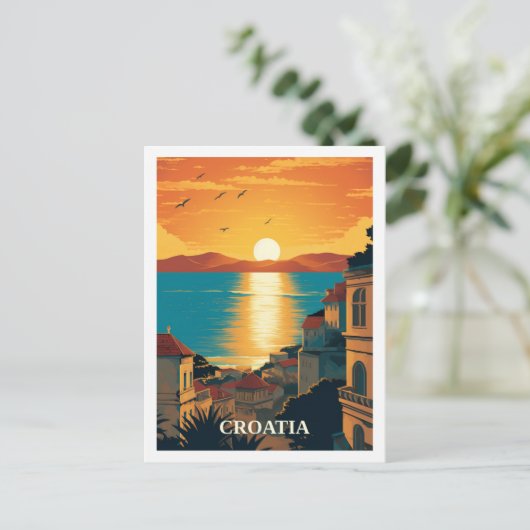 ザグレブクロアチアヴィンテージ有名なトラベルプレイス ポストカード (スタンド正面)