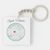 ザグレブシティマップハート キーホルダー (裏面)