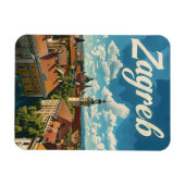 ザグレブヴィンテージ旅行 マグネット (横)