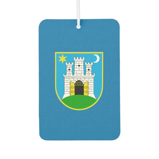 ザグレブ国旗、クロアチアトリフォールド財布 カーエアーフレッシュナー (正面)